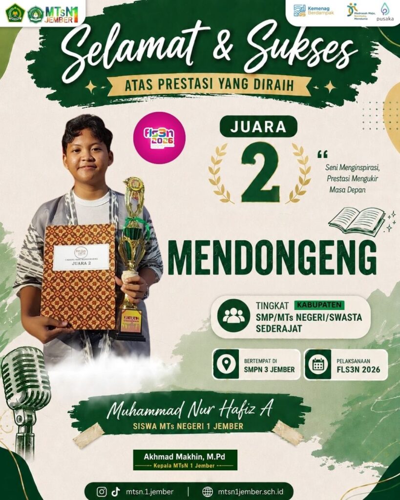 MTs Negeri 1 Jember Raih Prestasi Gemilang dalam Ajang FLS2N 2026 whatsapp image 2026 05 21 at 10.35.24 (1)
